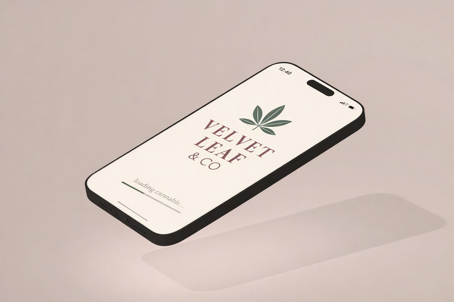 Velvet Leaf & Co mobile app on a phone — cannabis delivery Denver Aurora
